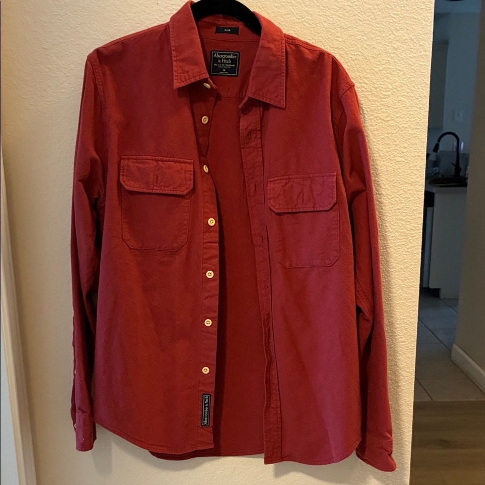 Abercrombie & Fitch Coral Button-Up Shirt